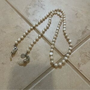 Coti White Pearl Optic Eyeglass Chain Baroque Pearls / Hematite Stones Stunning